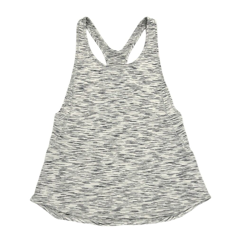 Lululemon Squad Goals Tank Top Womens Size 2 Black & White Space Dye Light Luon